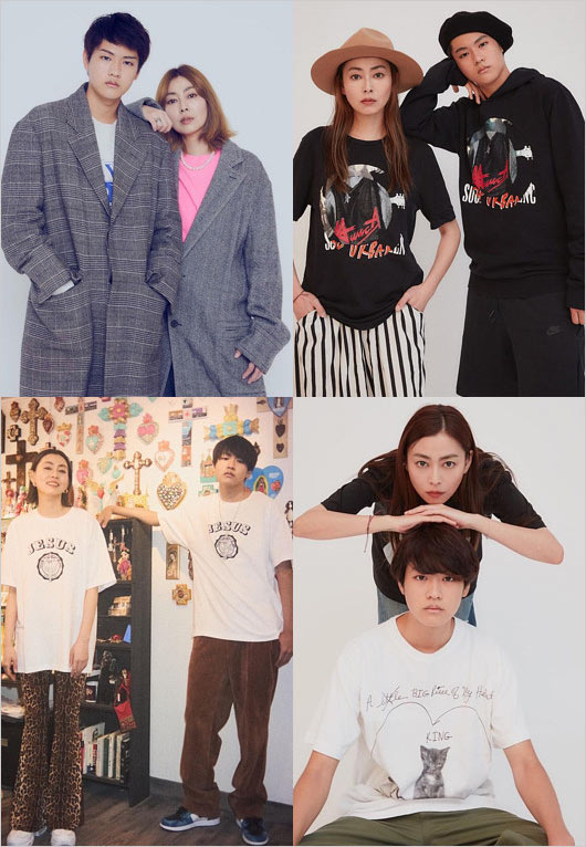 ココリコ田中の元奥さん小日向しえと子供のMomSonコーデ画像