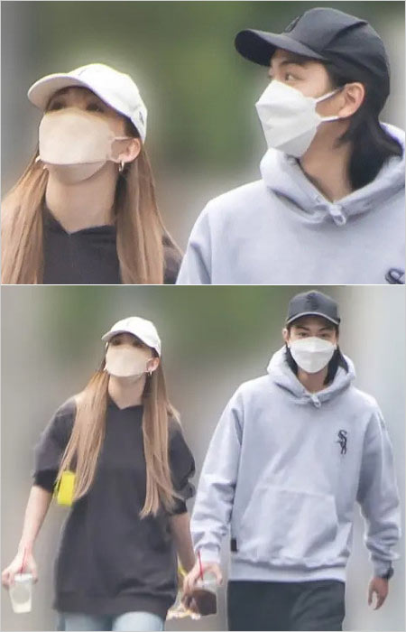 藤田ニコル&稲葉友の散歩お花見デート画像