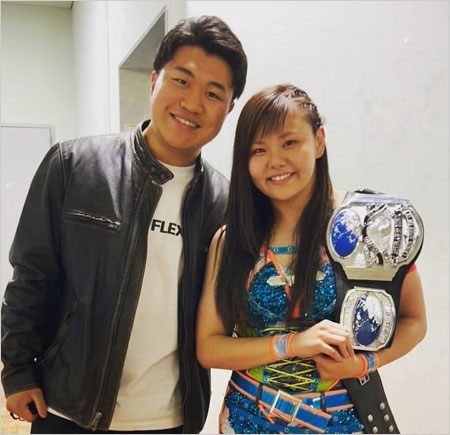 北斗晶の息子・佐々木健之介と妻・門倉凛選手の2ショット画像