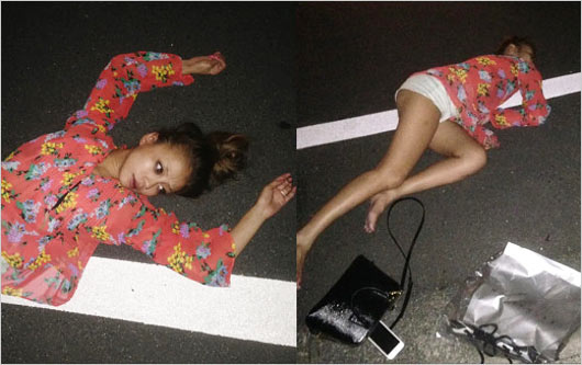 あびる優が泥酔し路上で寝ている画像