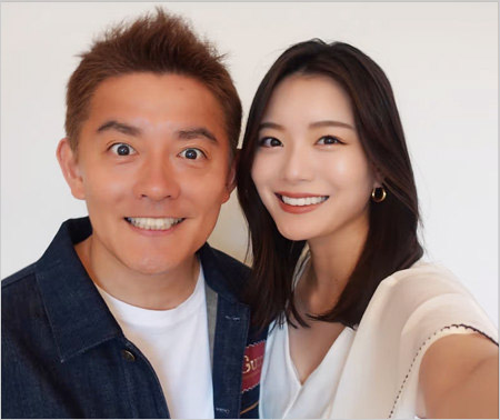 井戸田潤と再婚相手のモデル蜂谷晏海