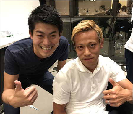 弘中綾香アナの旦那・岡田祥吾社長と本田圭佑選手