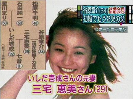 いしだ壱成・谷原章介の妻・三宅恵美の顔画像