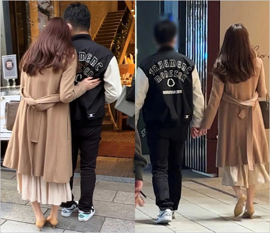 角谷暁子アナと恋人の医者のデート画像(週刊ポスト撮影)