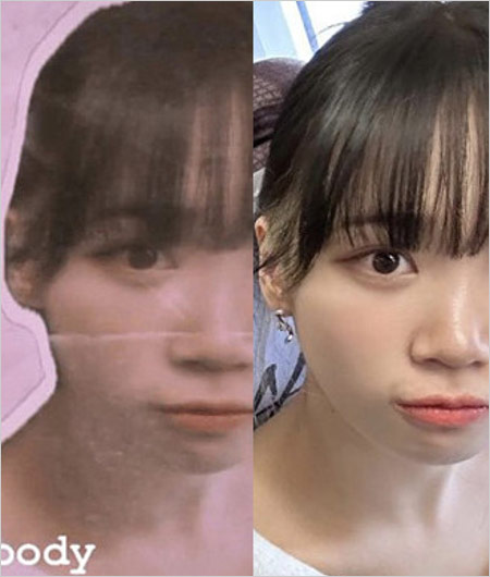 LE SSERAFIMチェウォン合成写真の顔比較画像