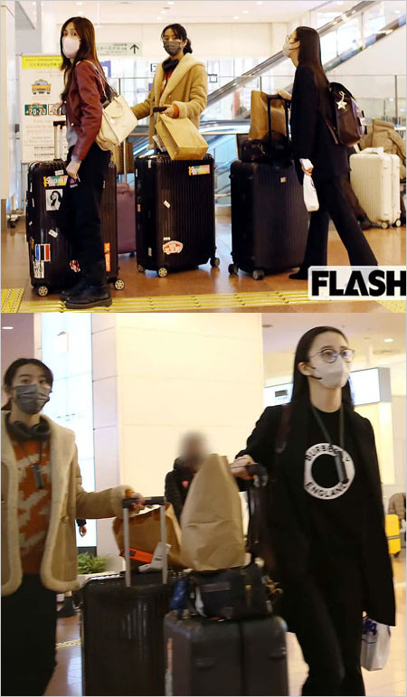 キムタクの娘Cocomi＆Kokiと工藤静香の羽田空港ファッション画像