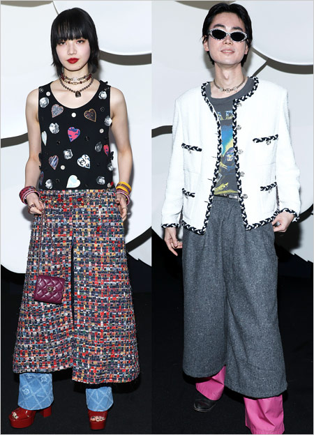 小松菜奈と菅田将暉『シャネル2023-2024秋冬 プレタポルテ コレクションショー』出席時の全身コーディネート画像