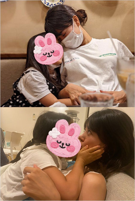 あびる優の長女・よつ葉ちゃんと才賀紀左衛門の事実婚妻・阪田絵莉の画像