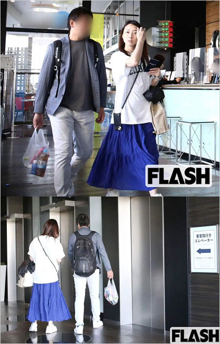 上路雪江リポーターの浮気スキャンダル、ホテル出入りの証拠画像(フラッシュ撮影)