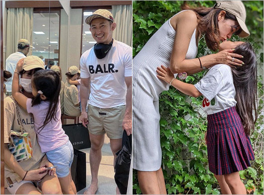 才賀紀左衛門と事実婚妻・絵莉＆長女よつ葉の画像