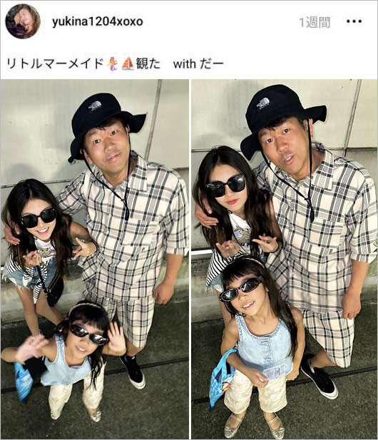 木下優樹菜Threadsフジモンと娘の画像