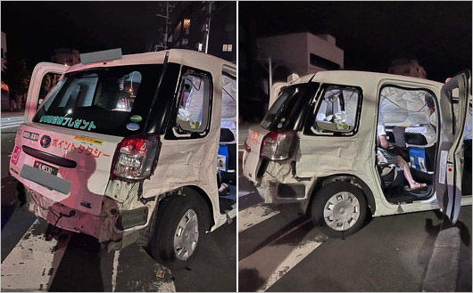 国井美佐アナウンサーの交通事故タクシー画像