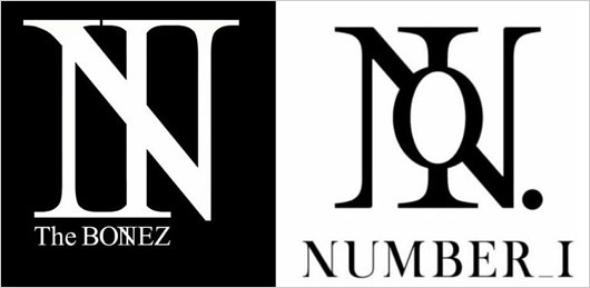 The BONEZとNumber_iのロゴ比較画像