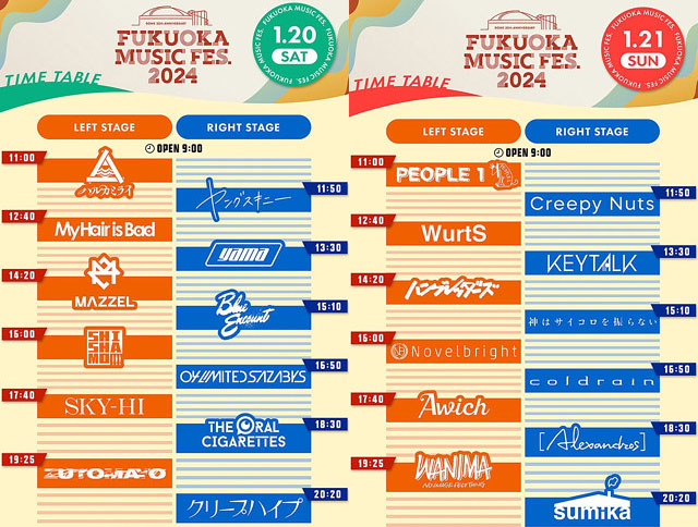 福フェス2024タイムテーブル