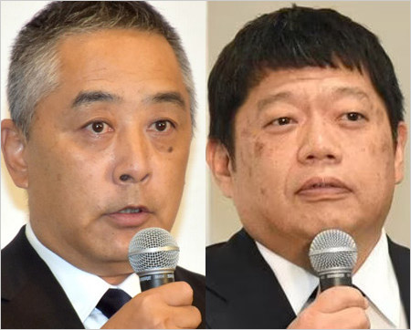 吉本興業の岡本昭彦社長と藤原寛副社長