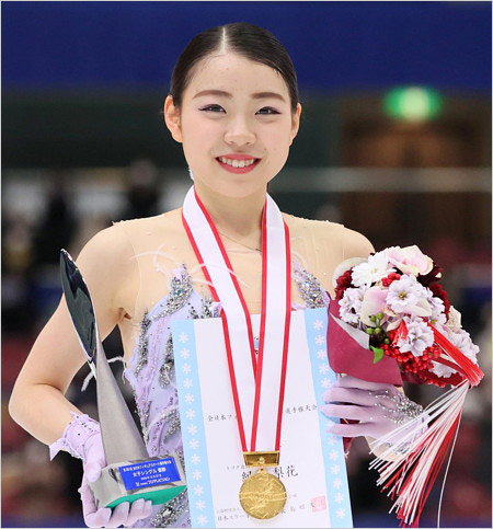 紀平梨花選手が全日本選手権二連覇達成時の画像