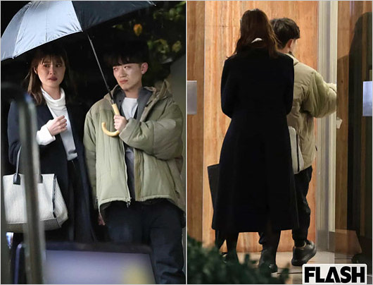 news zeroお天気キャスター市村紗弥香と恋人・用丸雅也社長の相合傘デート画像