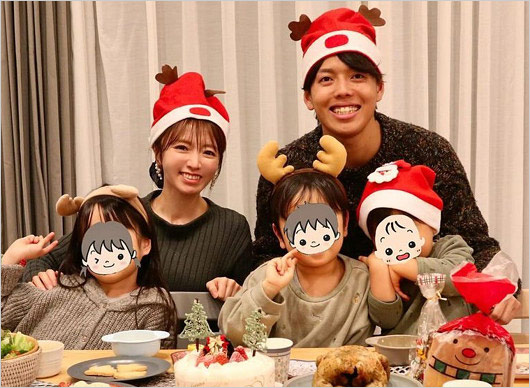 紺野あさ美と夫・杉浦稔大投手、子供たちの画像