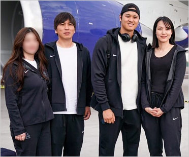 大谷翔平と真美子夫人&水原一平と妻の画像