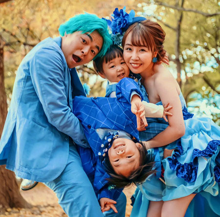 東海オンエアしばゆーと妻あやなん、子供の家族写真
