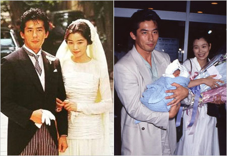 真田広之と元妻・手塚理美の結婚式、長男誕生時の画像