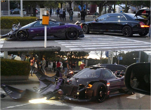 前澤友作『パガーニ・ゾンダZOZO』交通事故画像