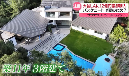 日本テレビが削除した大谷翔平選手の12億円豪邸報道動画の画像