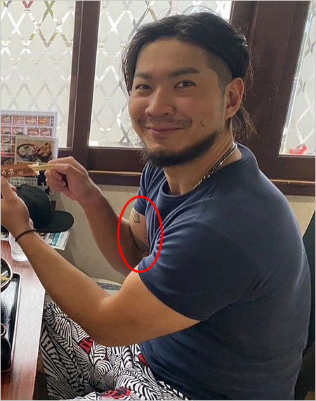 タトゥーを入れた中屋敷侑史選手