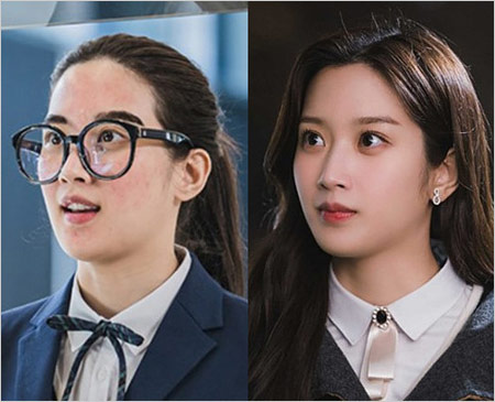 韓国ドラマ『女神降臨』主人公ジュギョン(ムン・ガヨン)イメチェンビフォーアフター画像