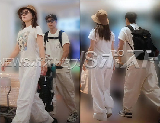 NEWS小山慶一郎＆AAA宇野実彩子のハネムーン旅行、羽田空港の2ショット画像