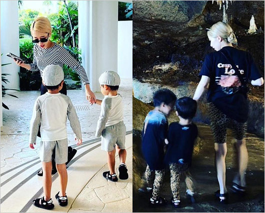 加藤ミリヤと子供たちの画像