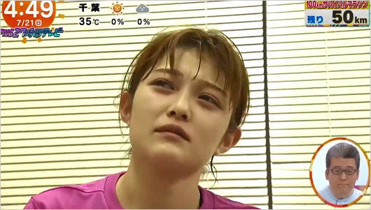 井上咲楽が急性胃腸炎・脱水症状で27時間テレビ・100kmサバイバルマラソン脱落後の画像