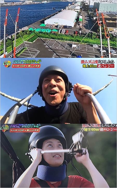 27時間テレビ・逆バンジージャンプに東野幸治が挑戦時の画像