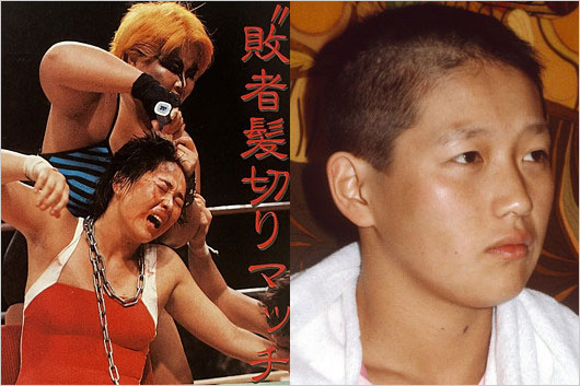 ダンプ松本・長与千種の敗者髪切りデスマッチ画像