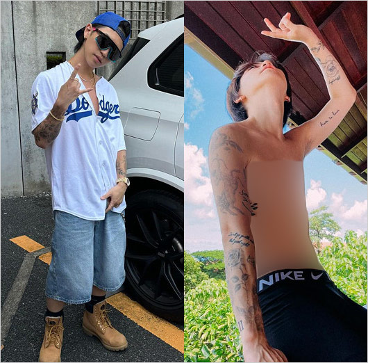 岩橋玄樹の全身タトゥー画像