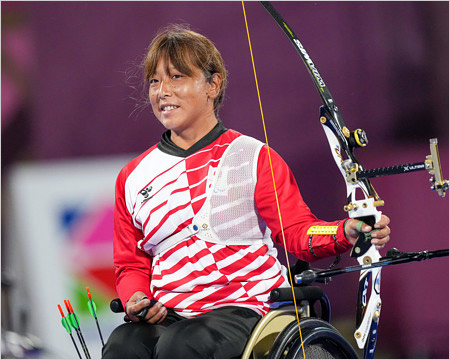 東京パラリンピック出場の重定知佳選手(パラアーチェリー)