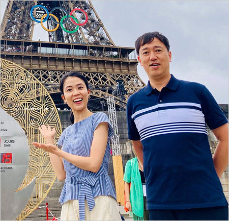 パリ五輪開会式キャスター中山果奈アナと伊藤慶太アナ