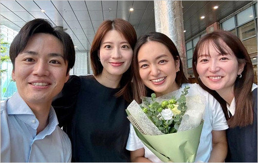 後藤晴菜アナと同期の郡司恭子アナ、中島芽生アナ、川畑一志アナ