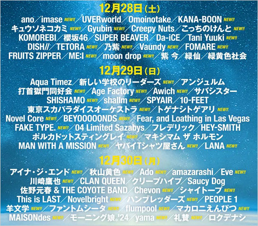 CDJ24-25出演アーティスト一覧