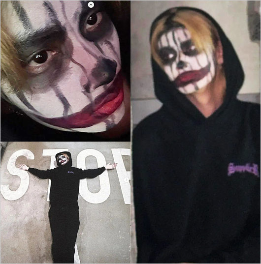 市村優汰のジョーカー仮装姿(篠原涼子と市村正親の息子)