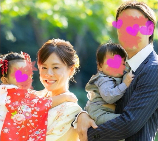 高橋真麻アナと旦那、子供との家族画像
