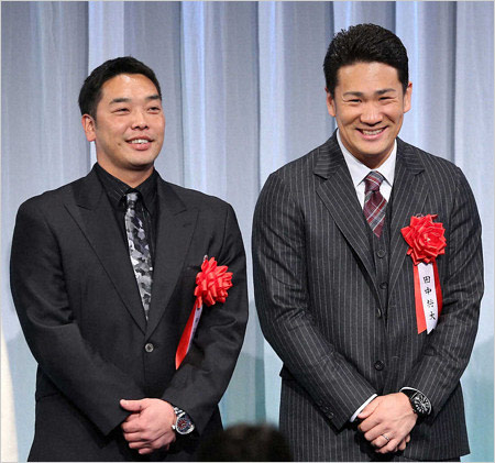 巨人・阿部慎之助監督と田中将大投手