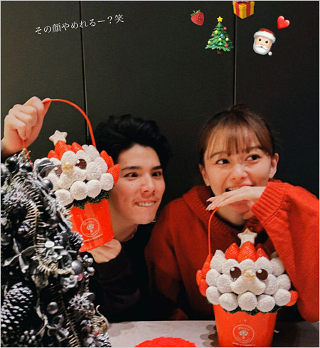 マイファスHiroと山本舞香のクリスマス2ショット画像
