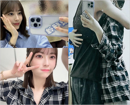 乃木坂46岩本蓮加と流出写真のスマホケース・シャツ比較検証画像