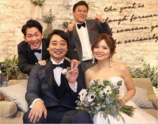 ジャングルポケット斉藤慎二と妻・瀬戸サオリの結婚式画像