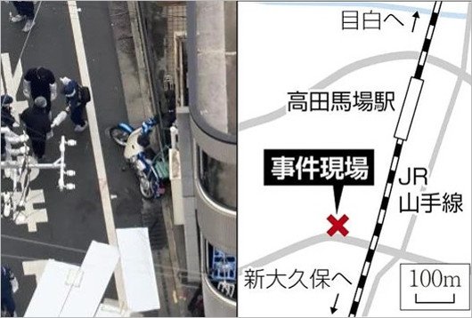 高田馬場・女性動画配信者刺殺事件の現場