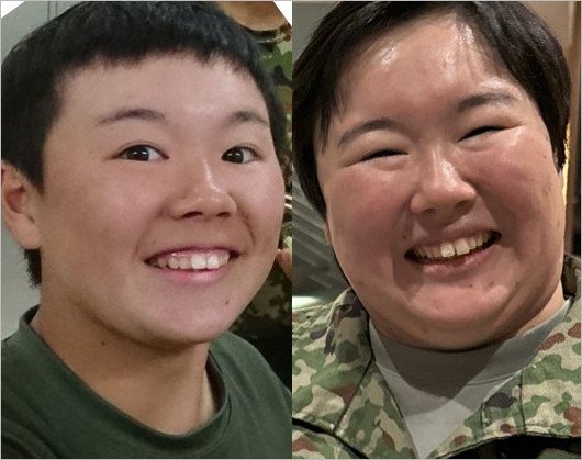 やす子が陸上自衛隊の自衛官時代と現在の顔比較画像