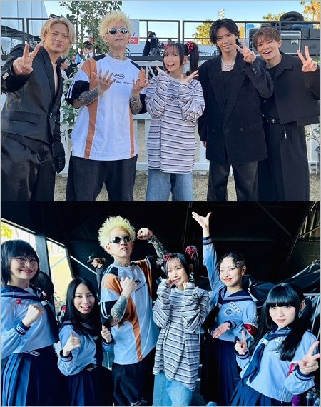 YOASOBIがコーチェラ出演時のNumber_i、新しい学校のリーダーズとの写真