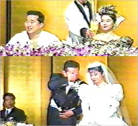 角田信朗と妻・恭代の結婚式画像