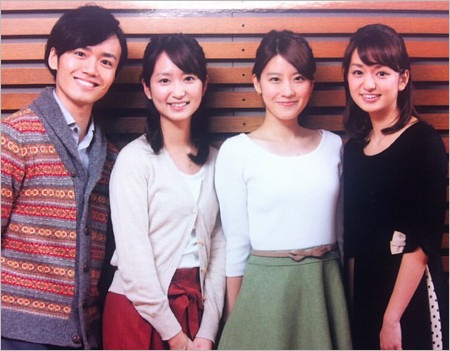 日本テレビ2013年入社同期の川畑一志アナ、中島芽生アナ、郡司恭子アナ、後藤晴菜アナ